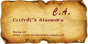 Czifrák Alexandra névjegykártya